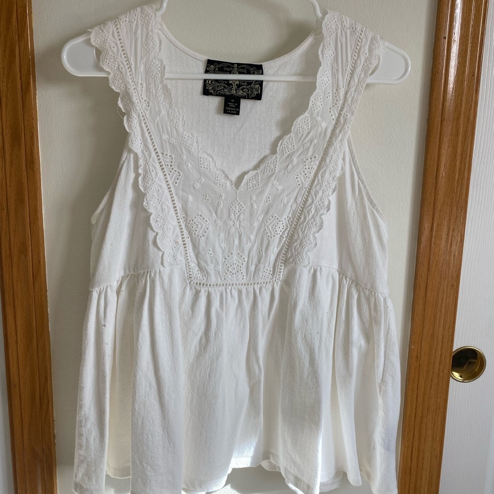 Anthropologie peplum tank - M, white